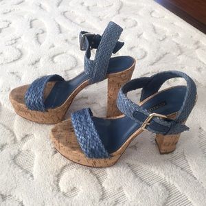 Imported Braided Leather Platform Sandal. 6.5